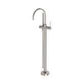 Phoenix Vivid Slimline Floor Mounted Bath Mixer w/ Hand Shower Brushed Nickel